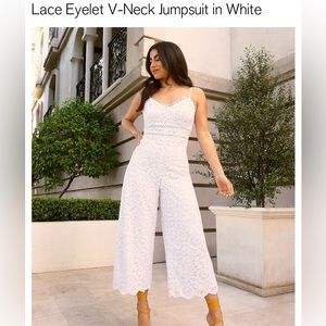 Express White Lace Jumpsuit